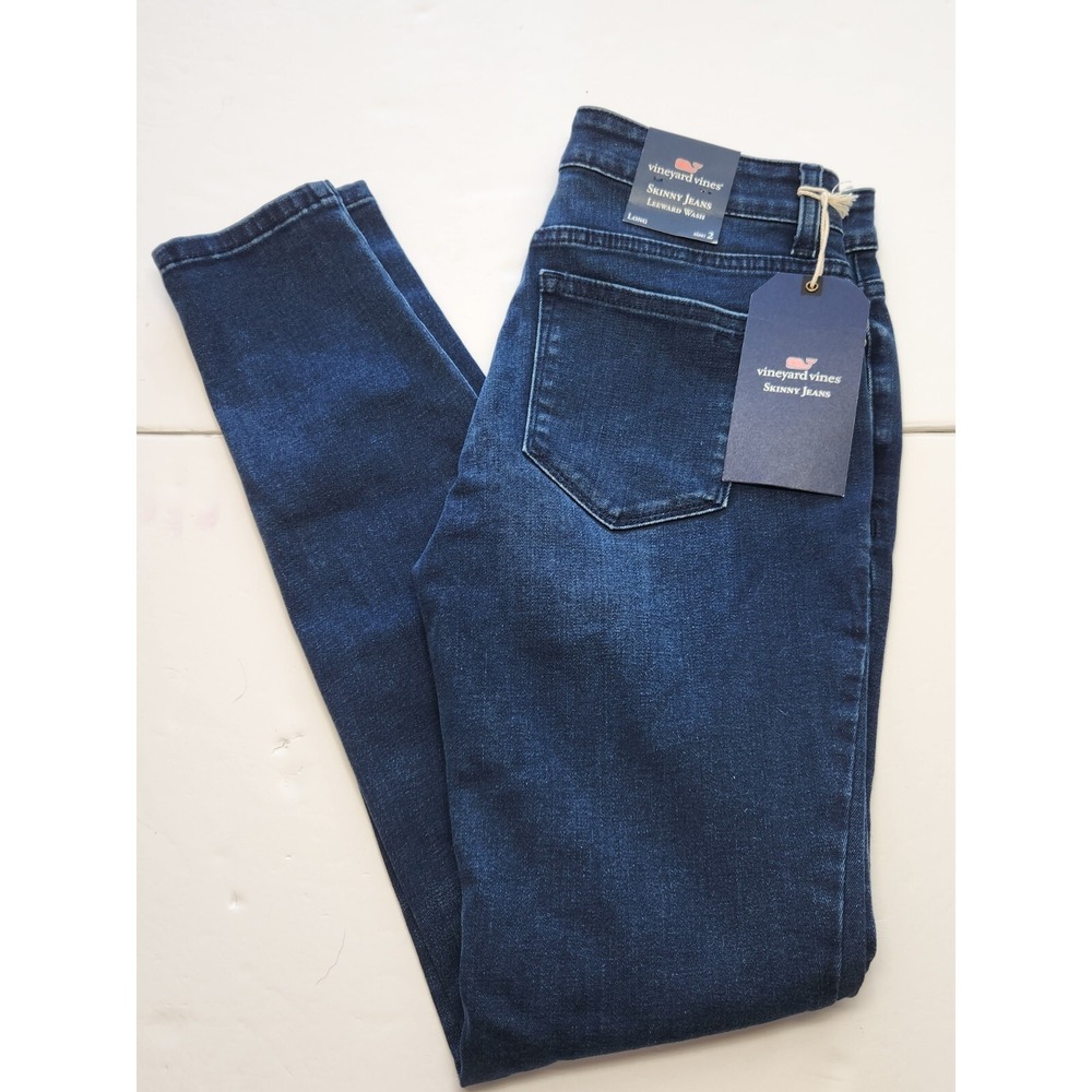 Womens Vineyard Vines Skinny Stretch Jeans Leeward Wash 2 Long NWT